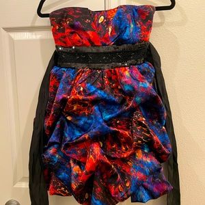 Multicolor holiday prom homecoming cocktail dress